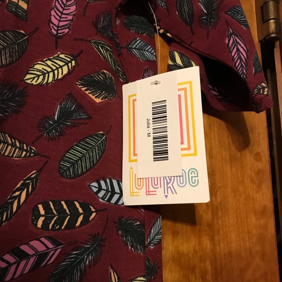 Medium Feather LuLaRoe Julia Sheath Dress NWT - Picture 3 of 5